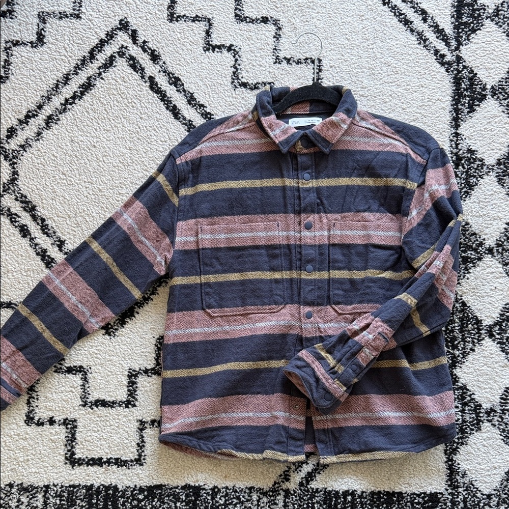Zara Multicolor Striped Button Down Shirt